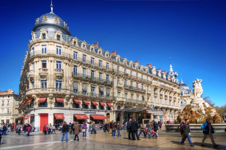 la place de la comédie à Montpellier