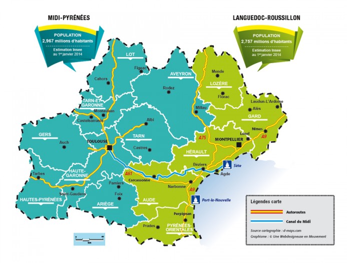 Occitanie : Languedoc-Roussillon et Midi-Pyrénées